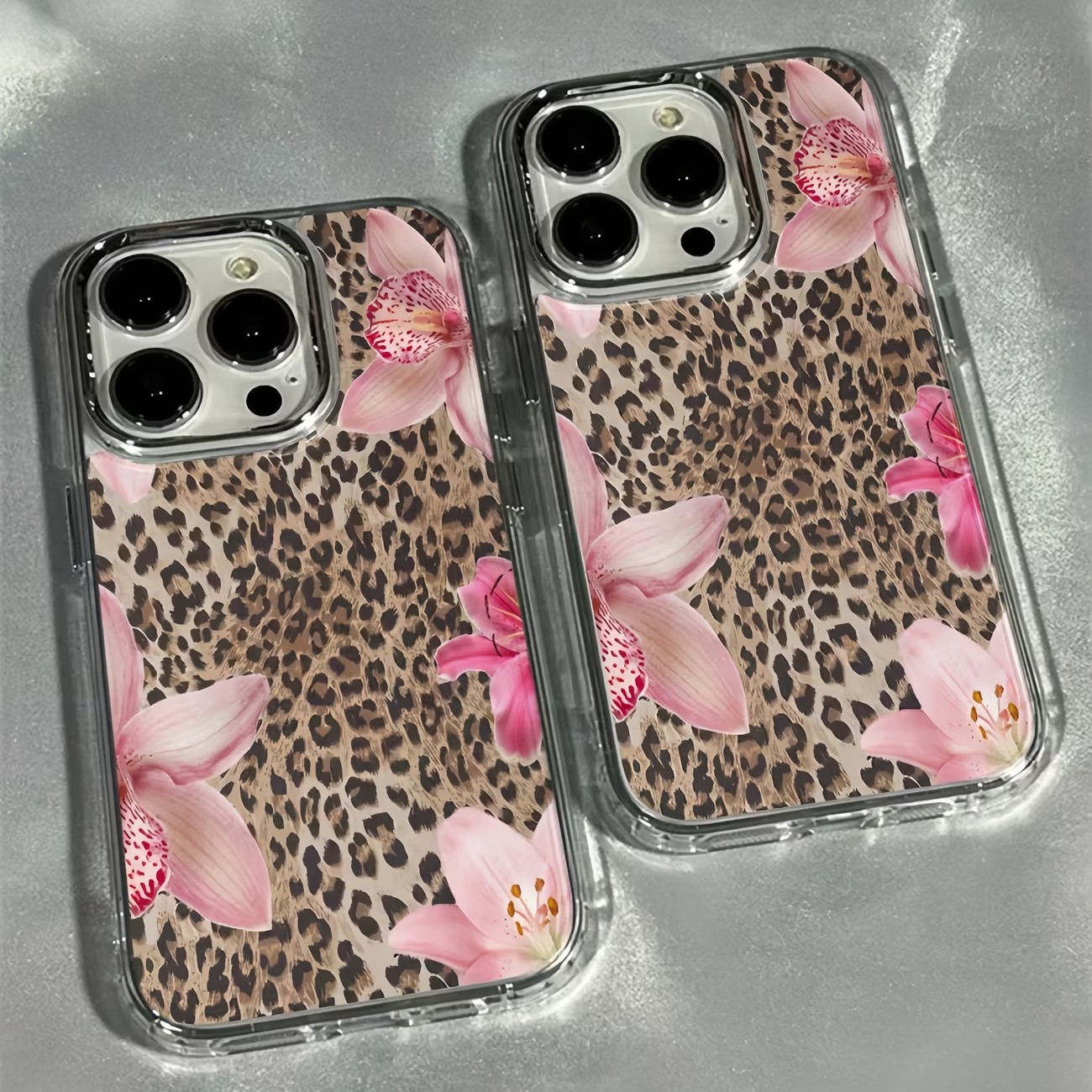 Phone Cases Best - Funda Transparente con Estampado de Leopardo