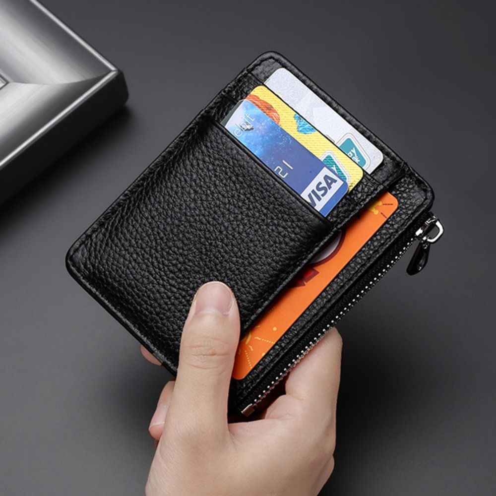 Tarjetero de cuero genuino par - Slim Card Slot Case reseña y precio